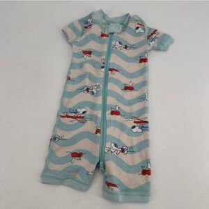Hanna Anderssson X Snoopy Short John Pajamas Zip Up 12-18 months
